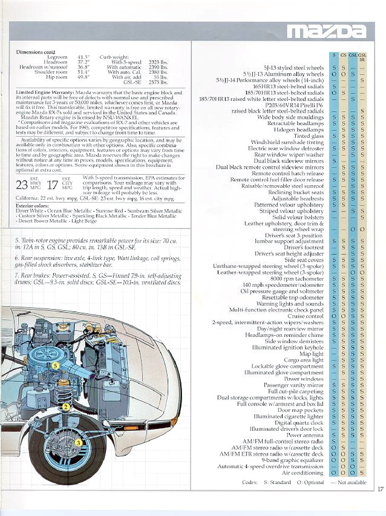 1985 Mazda RX-7 Brochure Page 12